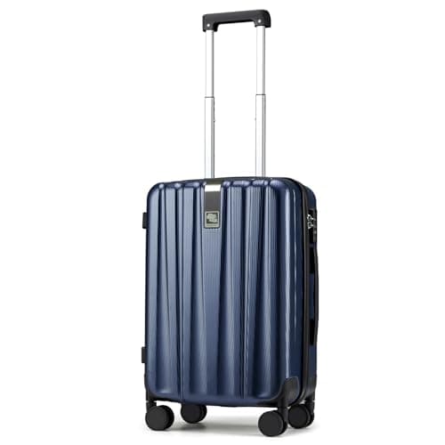 Hanke 20 Inch Carry On Luggage 22x14x9 Airline Approved Lightweight PC Hard Shell Suitcases with Wheels Travel Luggage Rolling Suitcase Travel Luggage Bag for Weekender(Dark Blue)