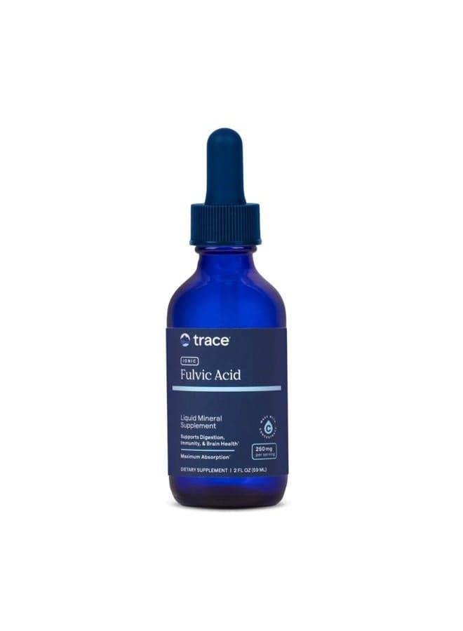 Trace Minerals Ionic Fulvic Acid 250mg - Essential Mineral Supplement to Support Hydration & Energy Production - Aids Muscle Endurance - Liquid Supplement for Healthy Digestion - 2 fl oz (59 Servings)