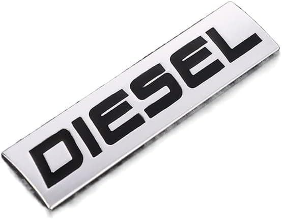 Automaze Diesel Emblem 3D Metal Car Badges Emblems Trunk Rear Fender Emblem compataibe with Tailgate Side Sticker Badge Car Decals (Chrome Color) (Chrome-BLK)