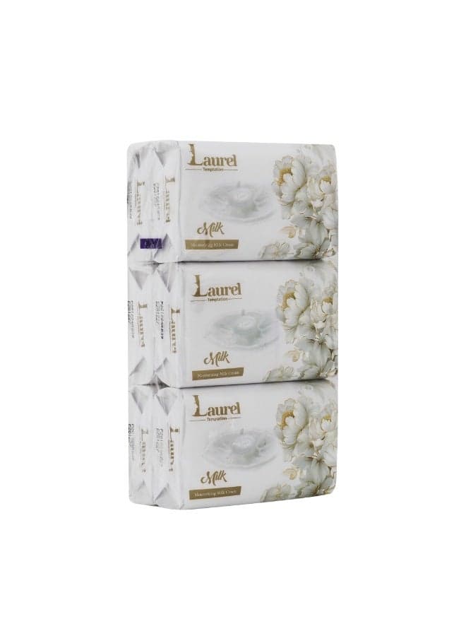 Laurel Temptation Beauty Body Milk Soap 6 x 120g – Nourishing & Moisturizing Bath Soap Bar with Fruity Floral Fragrance – Gentle Cleansing for Soft & Smooth Skin