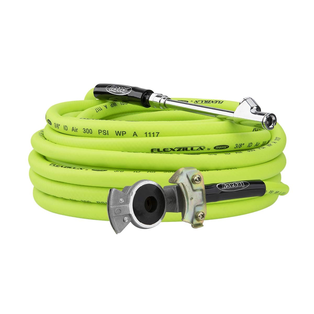 Flexzilla Truck Tire Inflator Kit with 38 in x 50 ft Hose Heavy Duty Lightweight Hybrid ZillaGreen HGH2FZ