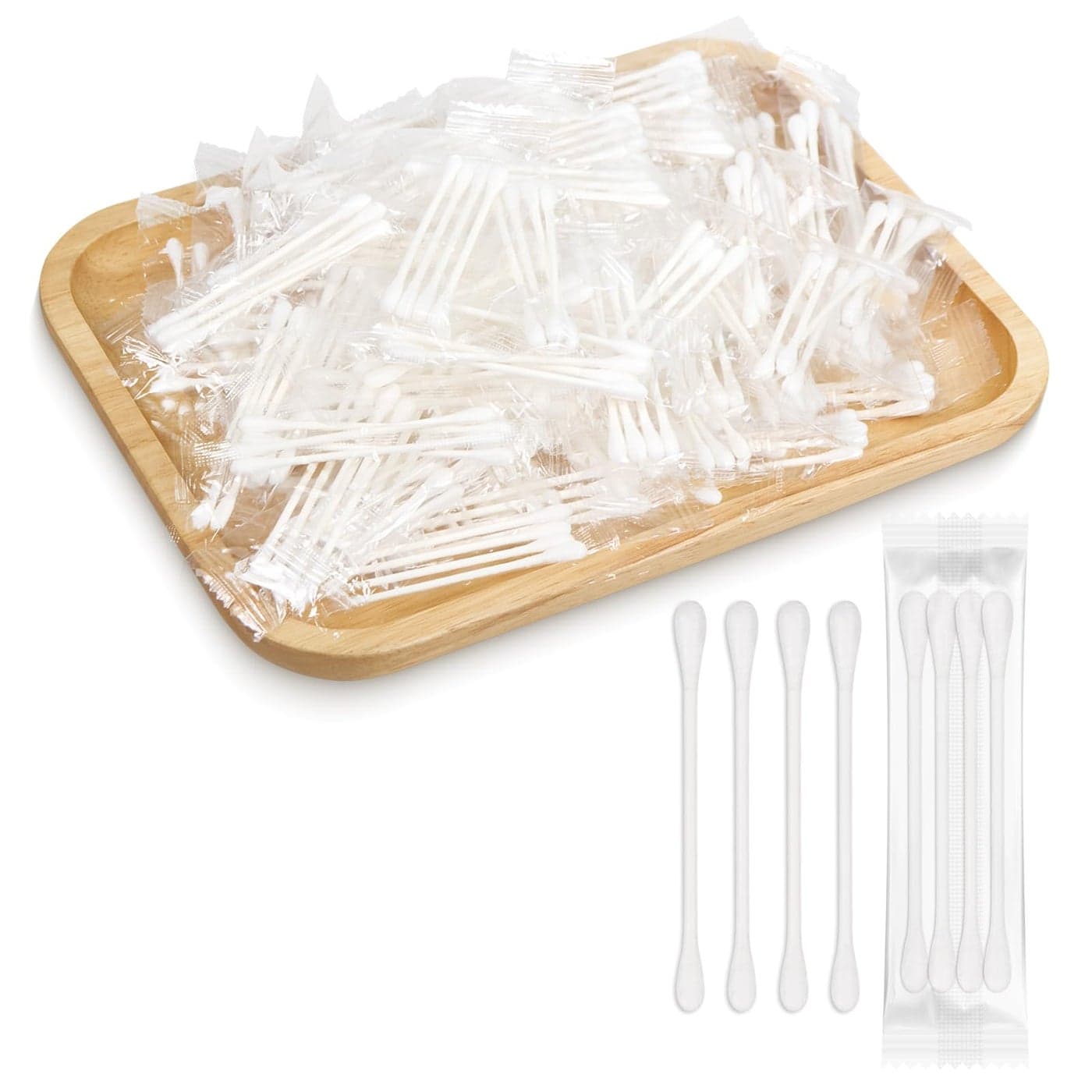 200 Pack Cotton Swabs Individually Wrapped Cotton Swab Individually Wrapped Double Tipped Paper Sticks for Ear Makeup 200 pack4pcs per Bag