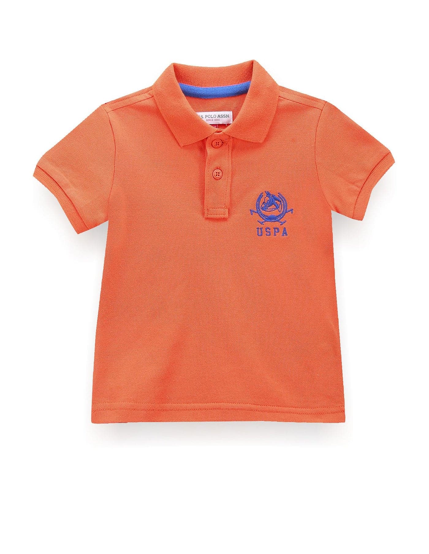 U.S. POLO ASSN. Solid Kids Polo T-Shirts, Pique Knit - Regular Fit with Ribbed Polo Collar, Short Sleeves T Shirt for Boys -12T, Orange