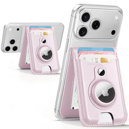 HiWe for MagSafe Wallet with AirTag Holder 6Card Holder RFID Blocking Strong Magnet for iPhone 1217 Series ID Window