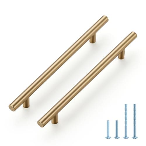 JOY DECOR 30 Pack Champagne Bronze Cabinet Pulls 81316 Inch Length 614 Inch 160mm Hole Center Stainless Steel Kitchen Cabinet Handles for Drawer and Cupboard