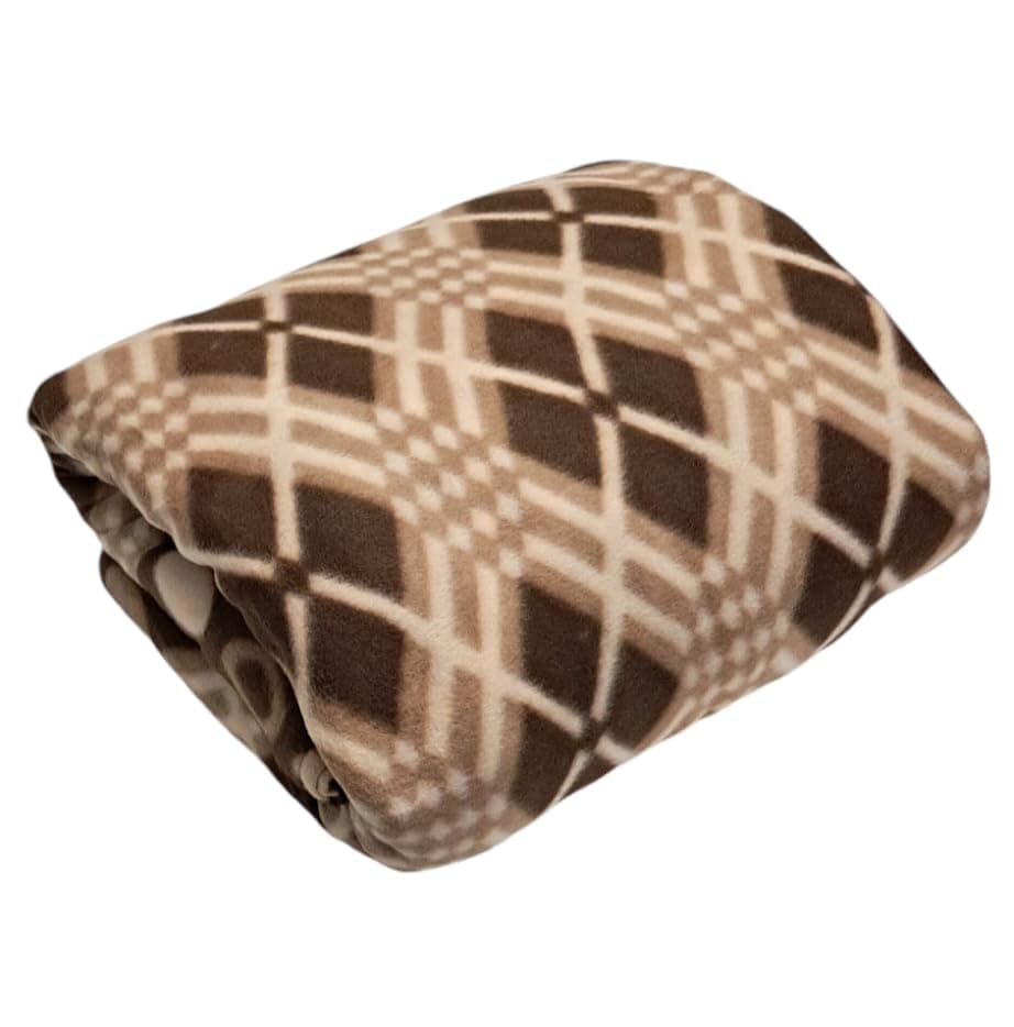 CHANDRAVATI Single Bed ||Fleece|| Quilt Cover/Duvet Cover/Rajai Cover/Blanket Cover for Winters (CC-Brown, 60x90)