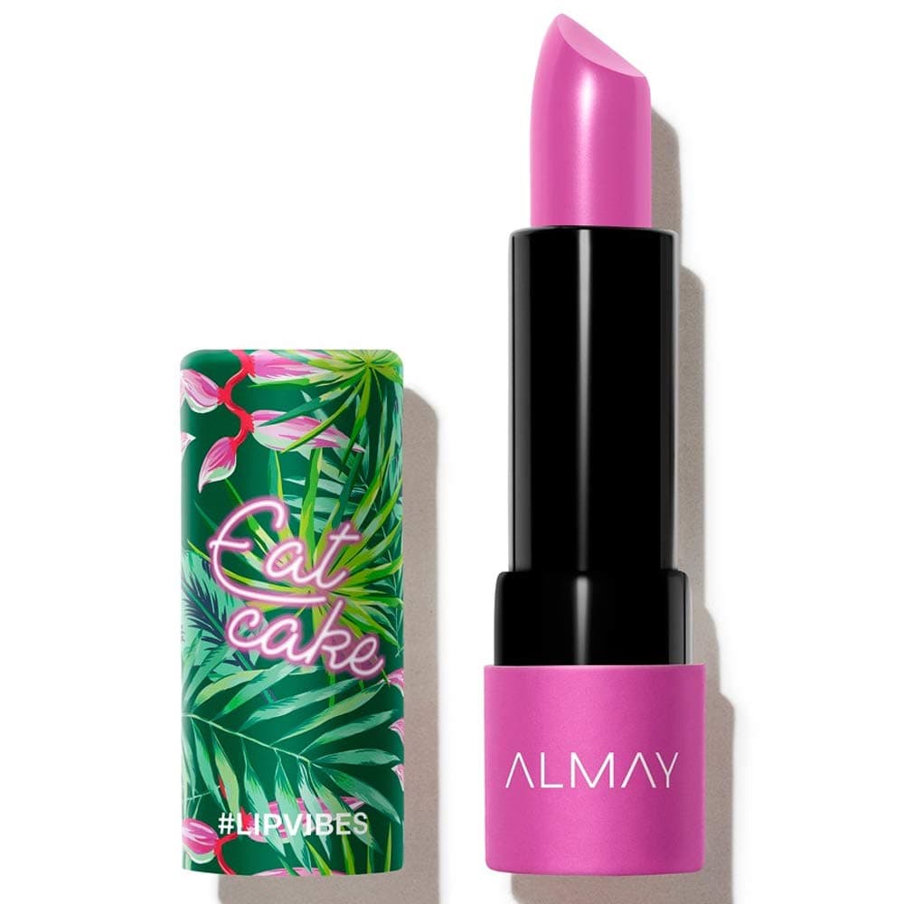 Almay Lip Vibes Lipstick with Vitamin E Oil Shea Butter Matte Finish Hypoallergenic Eat Cake 014 Oz
