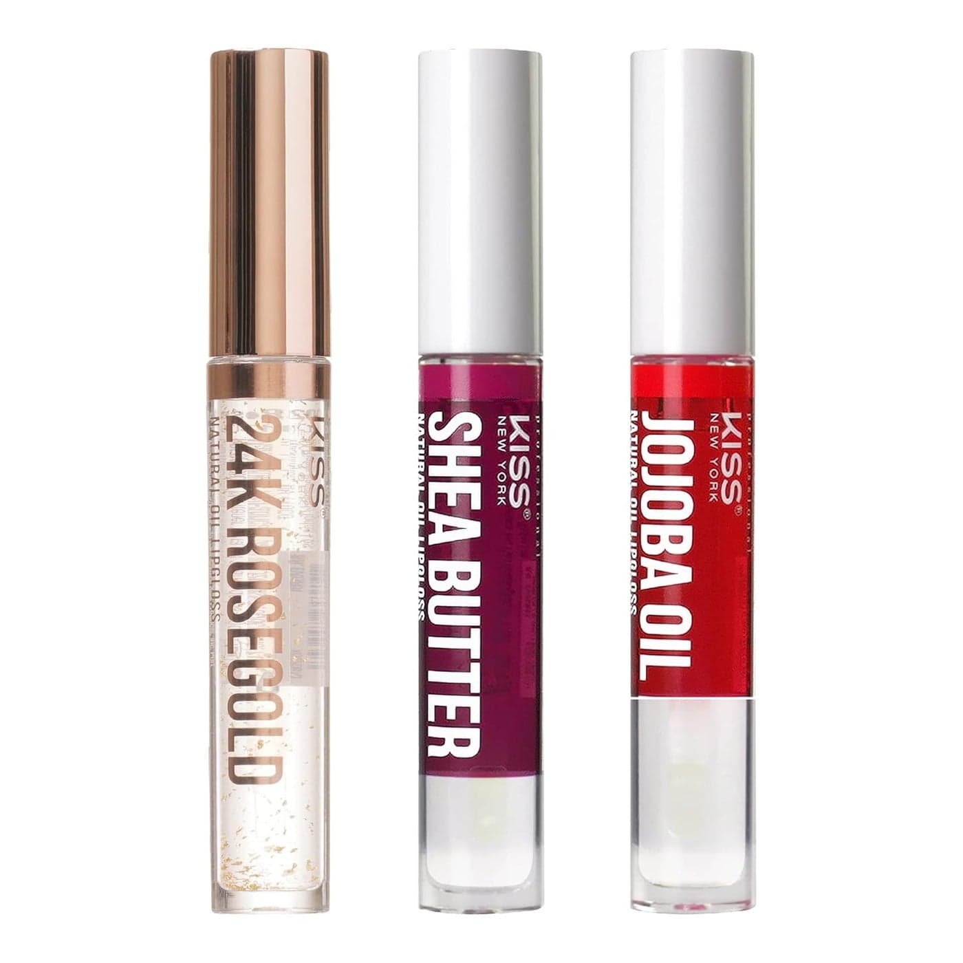 3 PACK Lip Oil Gloss Hydrating NonSticky Lip Oil 100 Natural Oil Clear Lip Gloss Lightweight Lip Moisturizer Rosegold Shea Butter Jojoba