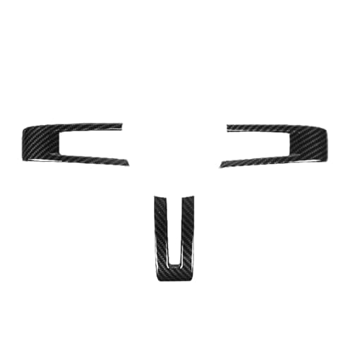 RT-TCZ Carbon Fiber Steering Wheel Decoration Interior Trim Kit Accessories Compatible with 2009-2013 Ford Mustang