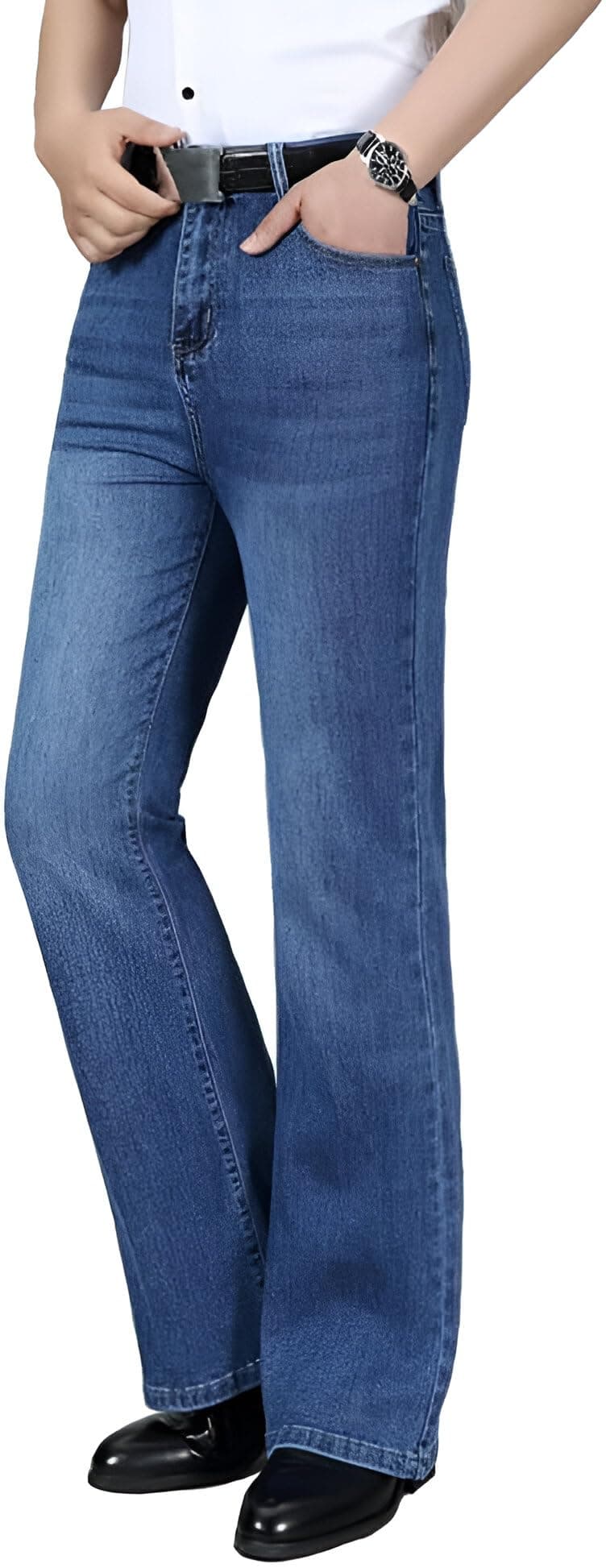 Ben Martin Men’s Bell Bottom Jeans || Bootcut Denim Pants || Wide Leg Flared Jean's for Men || High Waist Stretchable Retro Fit || Cotton Jean for College Casual Light Blue, Size 28 (0)