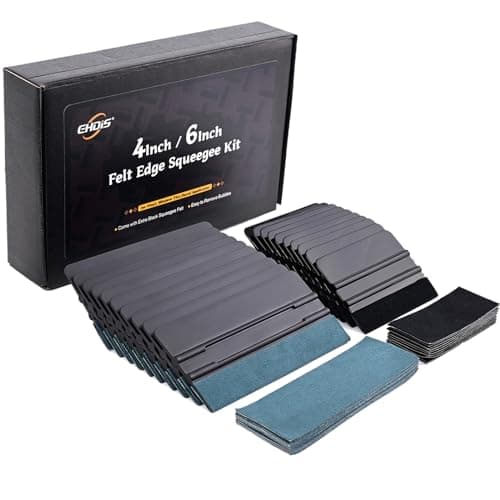 EHDIS 20pcs Vinyl Squeegee 4 Inch /6 inch Felt Edge Vinyl Scraper Decal Applicator Window Tint Tool with Black Fabric Felt Edge for Car Wrapping, Wallpaper Smoothing