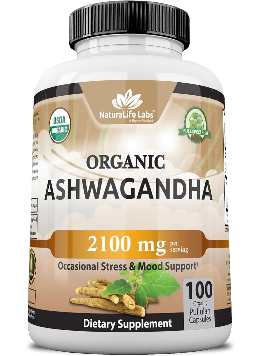 NaturaLife Labs Ashwagandha 2100 mg 100 Vegan Capsules