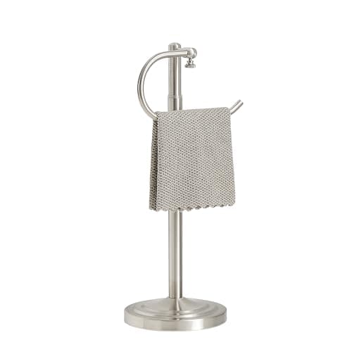 RFOUO Hand Towel Holder Stand,Standing Towel Racks for Bathroom,Hand Towel Holder for Bathroom Kitchen Vanity Countertops,Stainless Steel Adjustable Towel Bar 16.5-26 Inch(Brushed Nickel)