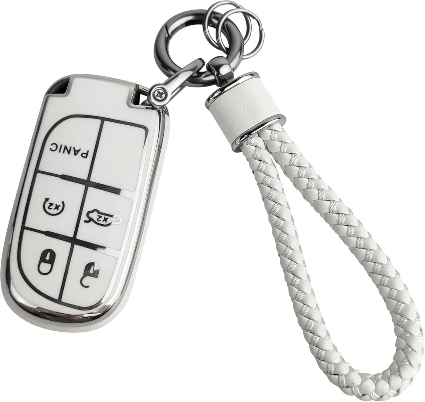 JOYEAR Key Fob Cover for Kia - Silver-White