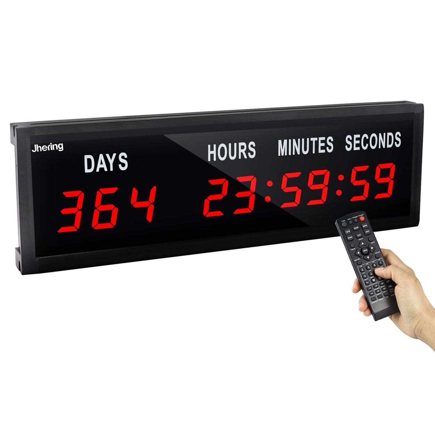 Jhering LED Countdown Clock with Remote Days Hours Minutes and Seconds Digital Wall Clock18 Red