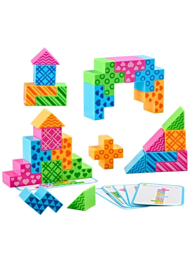 72PCS 3D Building Block Puzzle Montessori Educational Toy For Kids, Construction Puzzle, Spatial Logic Thinking Training, Early Learning Toy, Shape Recognition, Multi-Player Play, Parent-Child Interaction, 263g