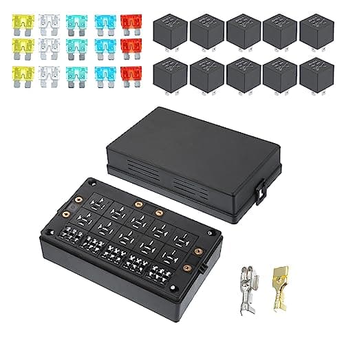 X AUTOHAUX 1 Set Universal Fuse Relay Box 12V 15 Slots Fuse Holder for Automotive Car Truck Marine Boat