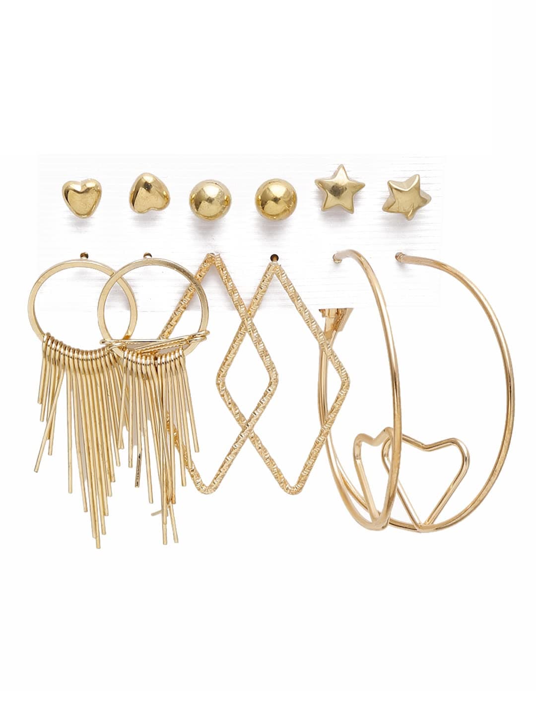 YouBella Jewellery Celebrity Inspired Gold Plated Earrings Combo for Girls and Women (Style 8)