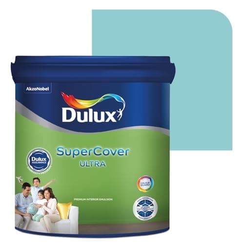 Dulux SuperCover Ultra - Premium Interior Emulsion Paint For Walls and Ceilings | Smooth Matte Finish | Durable, Long-Lasting Paint with Extra Coverage, Teal (1L, Bonar Blue, 4 Years Warranty)