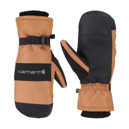 Carhartt Men's Waterproof Insulated Knit Cuff Mitten, Brown/Black, X-Large