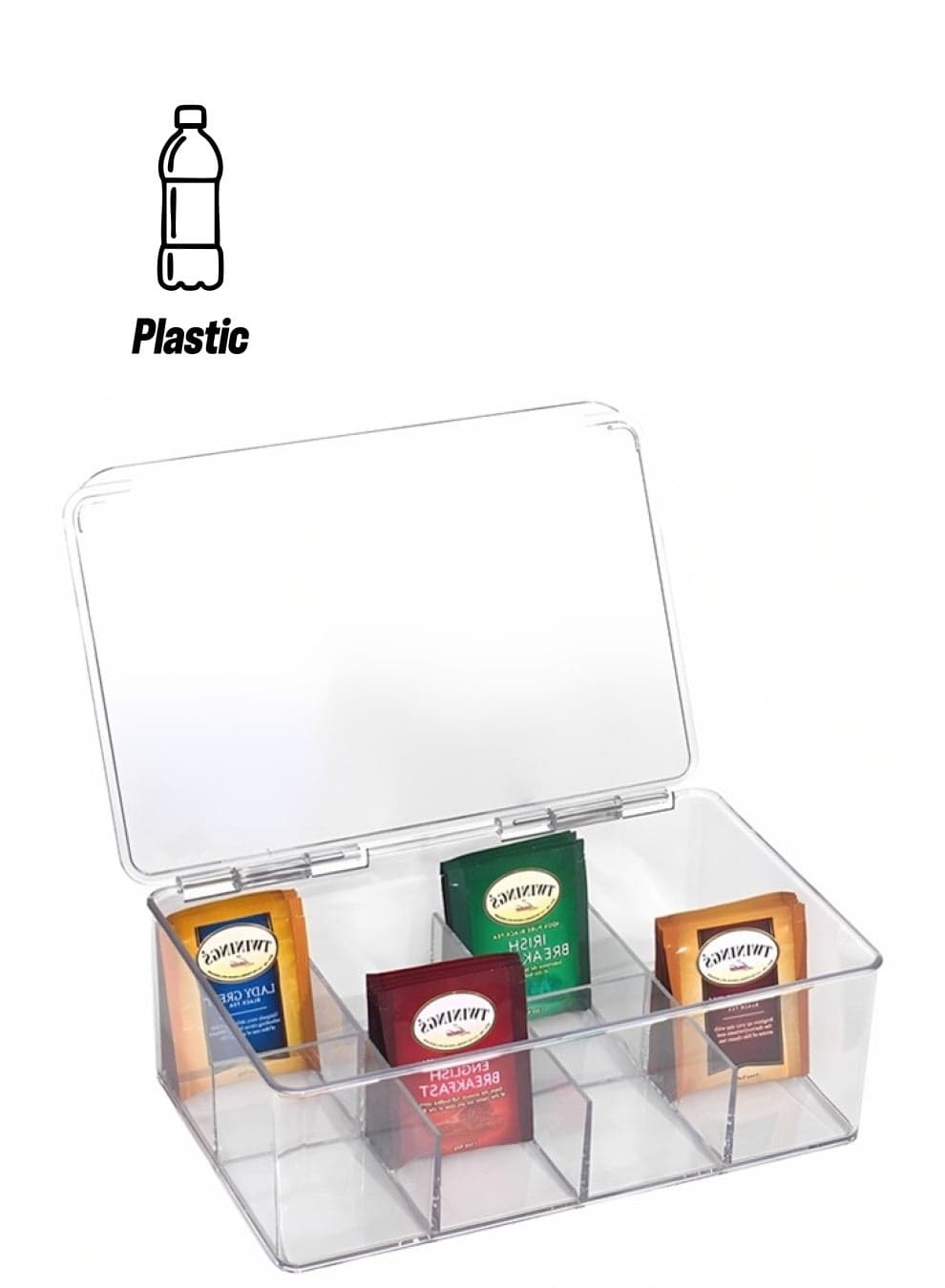 Tea Bag Organizer,Stackable Tea Bag Storage with Lid,Coffee and Tea Organizer for Kitchen Pantry Cabinets and Countertops, Holder for Tea Bags,Coffee,Sugar Packets,Condiments,Small Packets