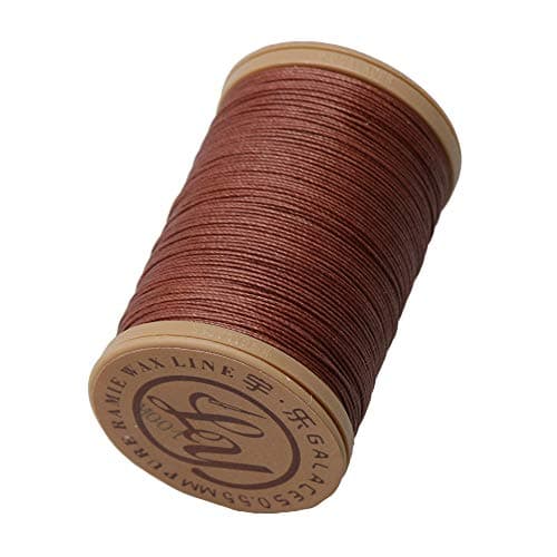 Brown 0.55mm 100m Linen Waxed Wax Thread Cord Sewing for Leather Caft Stitching