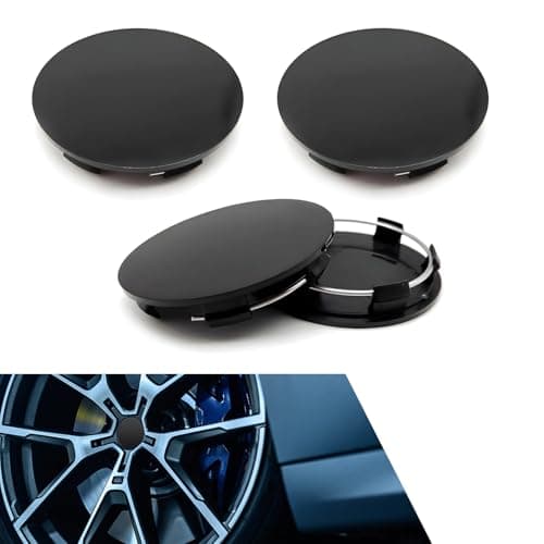 WZP 4 PCS Car Wheel Center Caps OD 60mm ABS RustProof Hub Caps Snapin AntiFalling Deco Vehicle Rim Hub Caps Universal for Most Vehicles Black