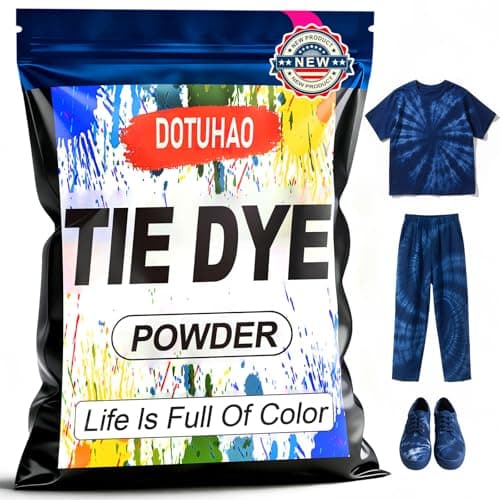 DOTUHAO Tie Dye Powder, Dark Blue Tie Dye for Clothes, Fabric Dye, Permanent & Washfast Powder Tie Dyes, Creative Dyes for Clothes (Dark Blue, 2 oz)