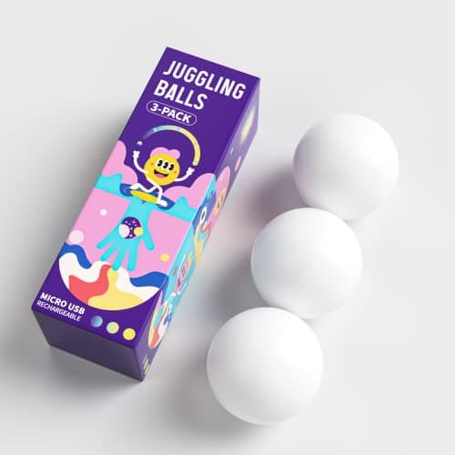 POITOI Juggling Balls Light Up Juggling Ball Glow in The Dark LED Juggling Balls USB Rechargeable 105g39oz