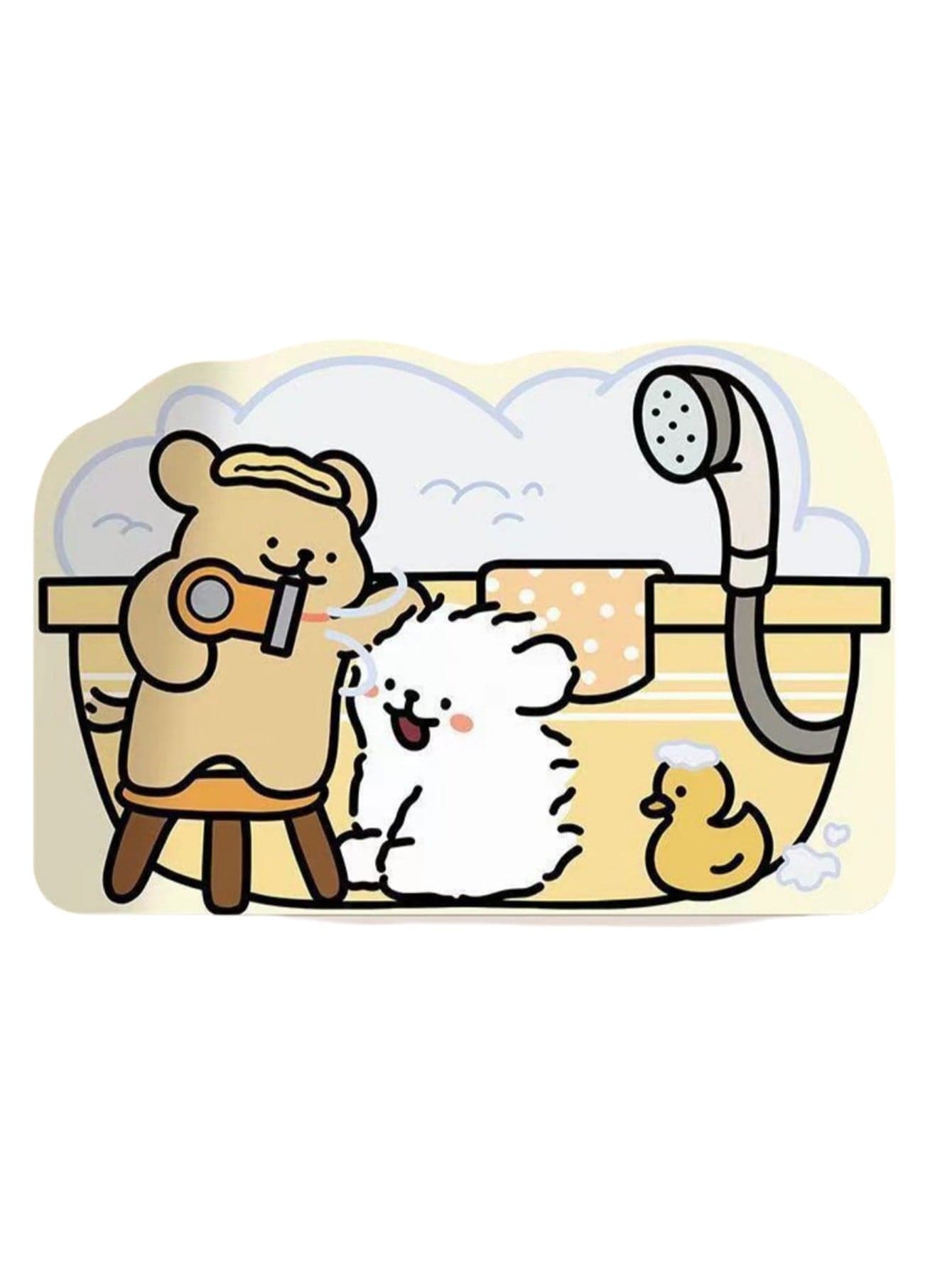 40*60cm Cartoon Diatom Mud Bathroom Bath Puppy Floor Mat Bathroom Door Absorbent Quick-Drying Mat (Blowing hairy little dog)