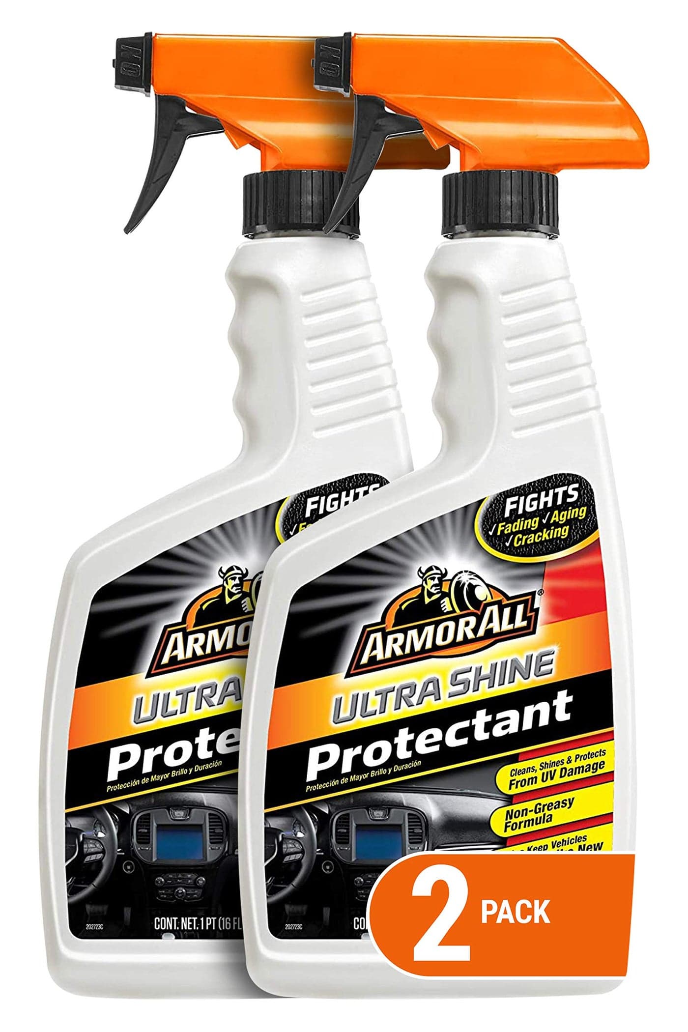 Armor All Car Cleaner and Car Protectant Spray Bottle Cleaner and Protectant for Cars Trucks Motorcycles 16 Fl Oz Each 2 Pack