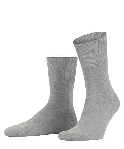 FALKE Unisex Run Socks, Light Cushion, Sporty, Classic Athleisure, Lightweight, Breathable, Skin-Friendly, Cotton, Grey (Light Grey 3400), 12.5-13.5, 1 Pair