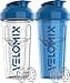 VELOMIX 2 Pack 28 oz Protein Shaker Bottles for Protein Mixes 2x Wire Whisk Leak Proof Shaker Cups for Protein Shakes Protein Shaker Bottle Pack Shakers for Protein ShakesBlueTransparent