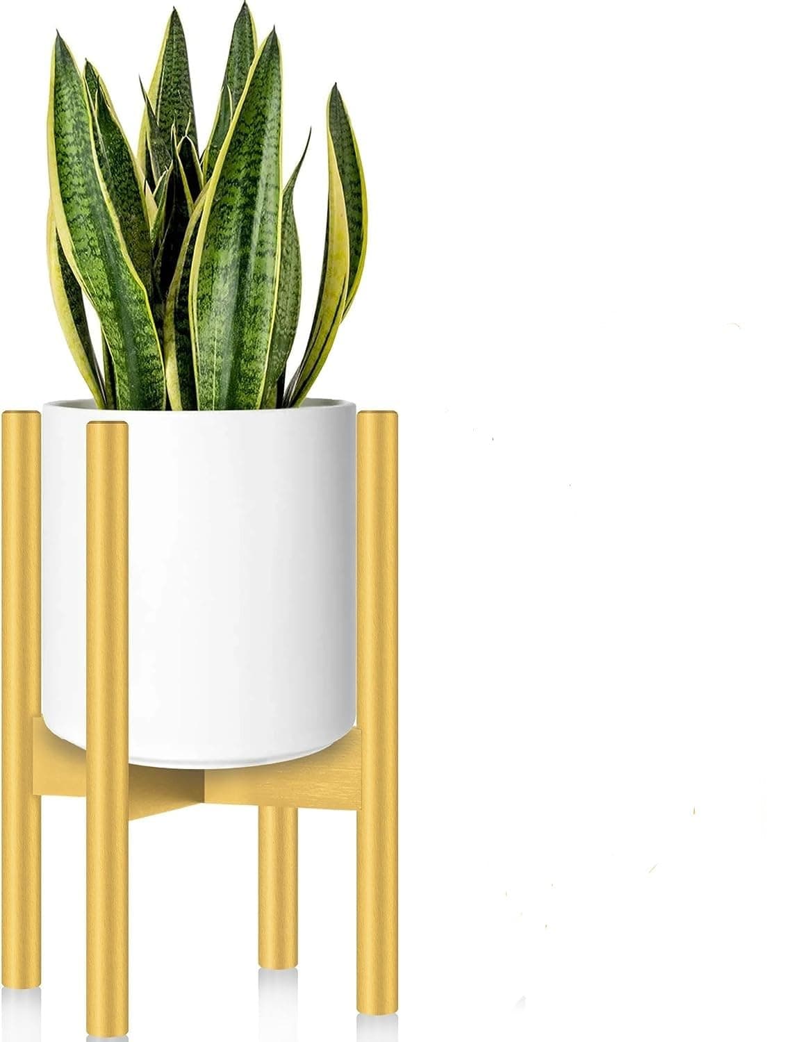 Garden Art Adjustable Wooden Bamboo Plant Pot Stand For Indoor Outdoor Plants| Full Adjustable, Holds 8 To 12 Inch Planter Pots for Plants and Flowers GAPS08G (Pot Not Included) (Golden)