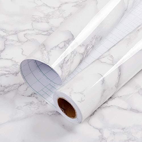 Elton Premium Sea Sand Marble Gloss Marble Furniture Film Interior Film Wallpaper for Cupboard Door, Almirah, Fridge, Tabletop, Wall, Floor, DIY & Other Renovation Projects : 50 Squarefeet