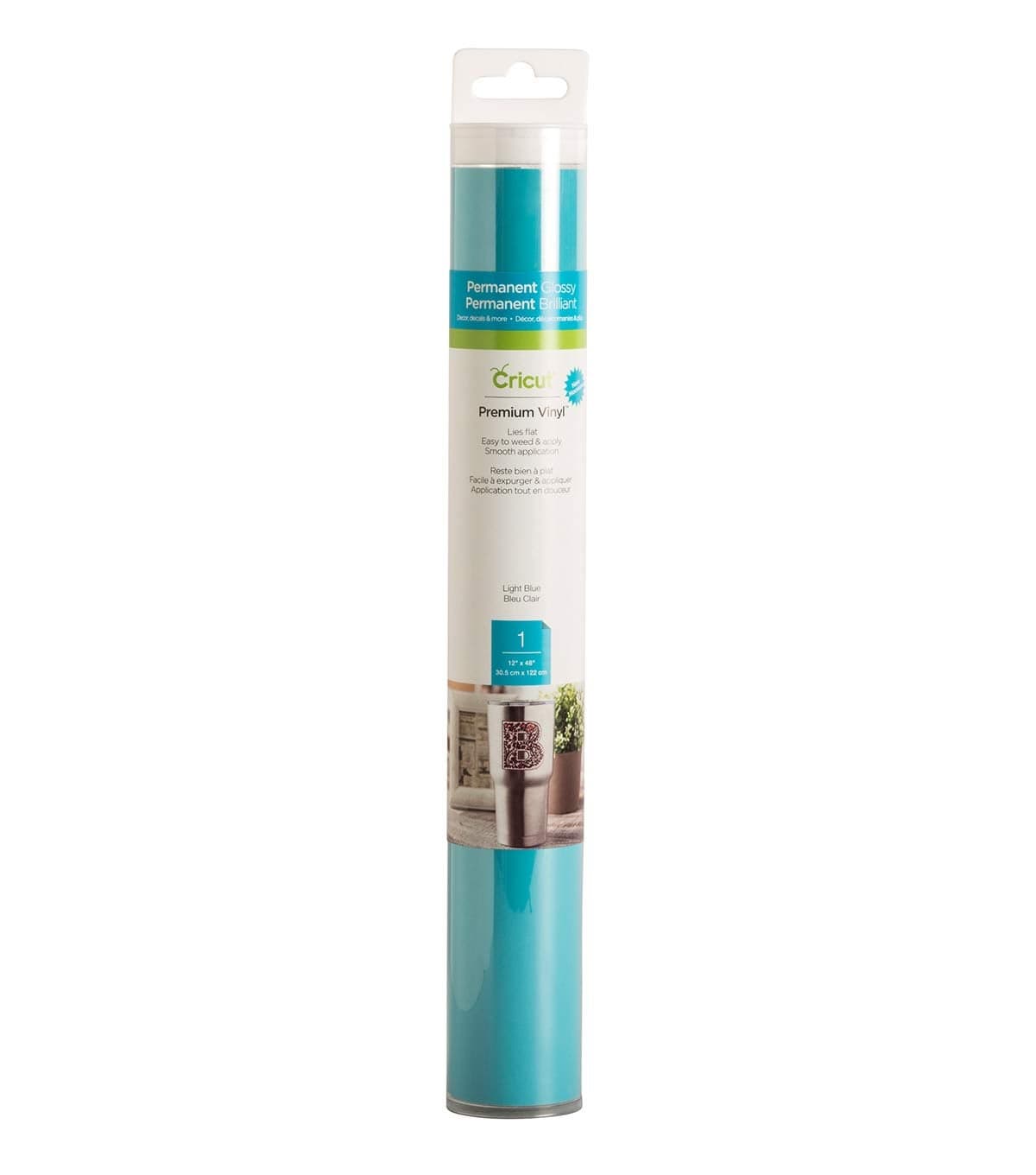 Cricut Premium Permanent Vinyl Light Blue 4ft Roll 12x48 Compatible with Maker Explore Machines Long Lasting UV WaterResistant Indoor Outdoor Projects