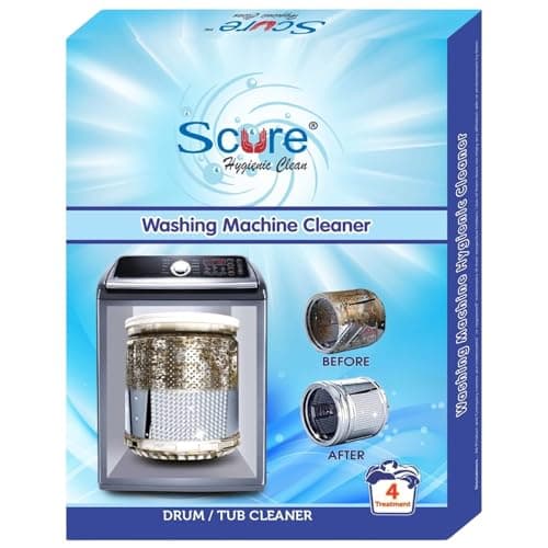 Scure Washing Machine Cleaner Powder 100 gm, Pack of 4 to Clean Tub and Drum from Inside Top/Front Load