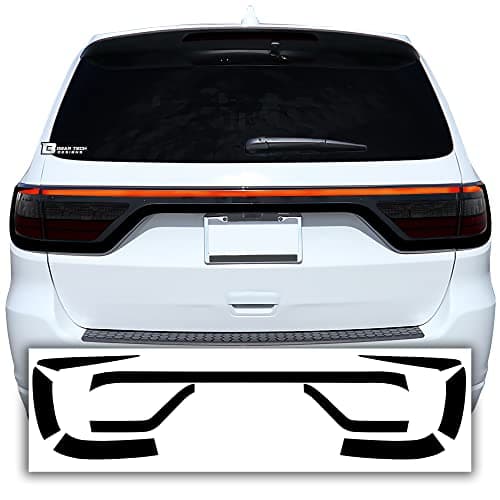 BOGAR TECH DESIGNS - Tail Light Race Track Vinyl Overlay Decal Cover Compatible with Dodge Durango 2014-2025, Gloss Black Type C