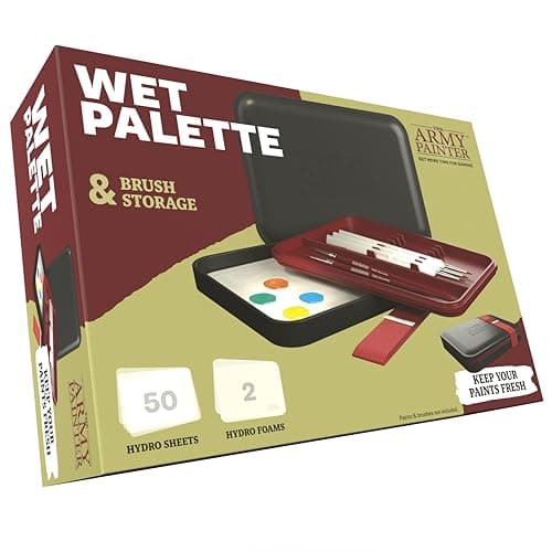 The Army Painter Wet Palette for Acrylic Paint Incl 50 Hydro Sheets 2 Hydro Foams Paint Brush Storage for Miniature Painting DND Warhammer