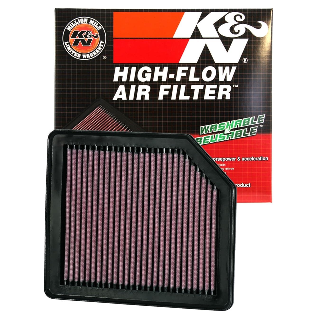 KN HighFlow Original Lifetime Engine Air Filter Increase Power Premium Washable Compatible with 20062011 HONDA Civic Crossroad 332342