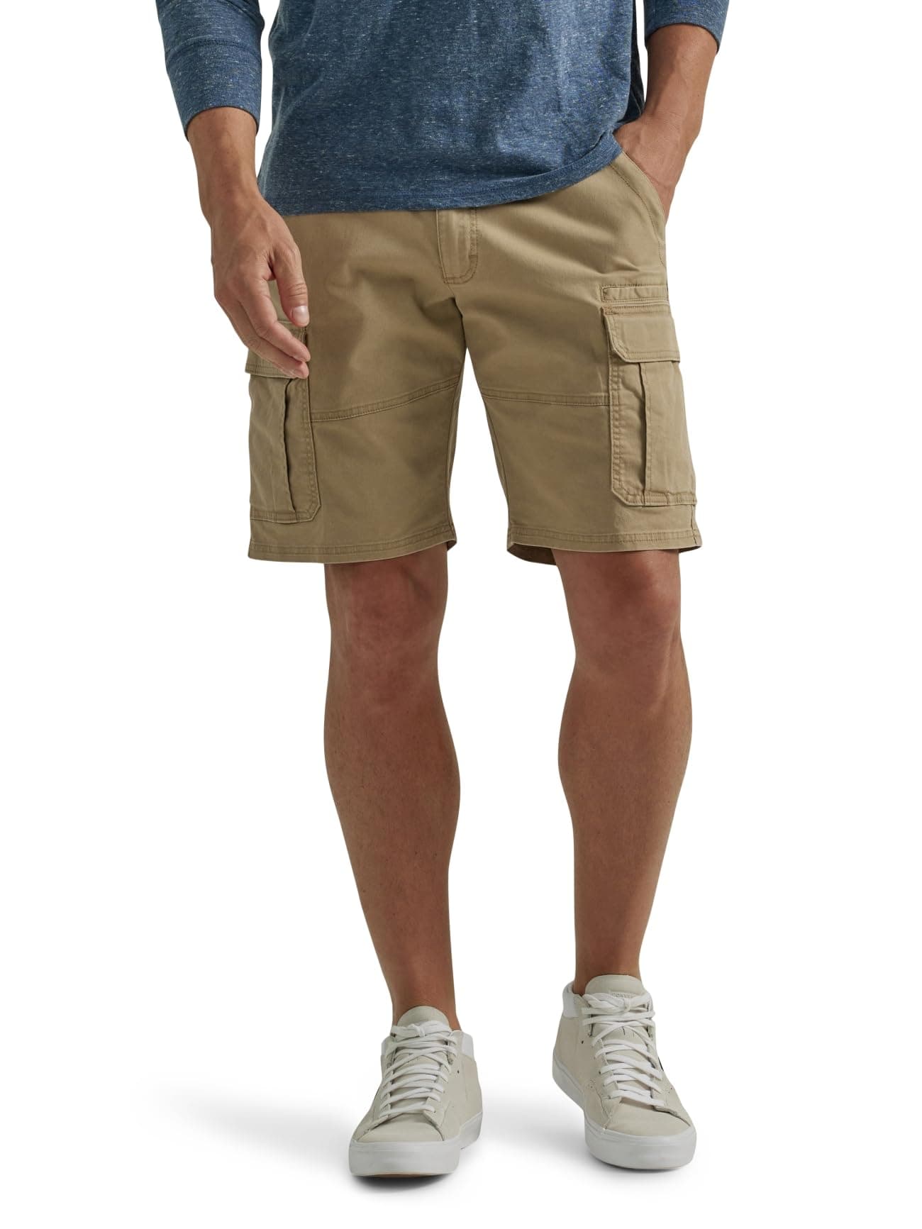 Wrangler Authentics Mens Big Tall Classic Relaxed Fit Stretch Cargo Short Grain Twill 54