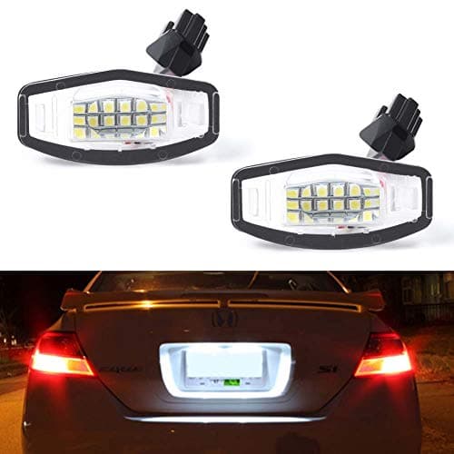 Gempro 2Pcs LED License Plate Light Lamp Assembly For Honda Civic Accord Sedan Odyssey Pilot, Acura TSX MDX TL RDX RL ILX Rear Tag Lights