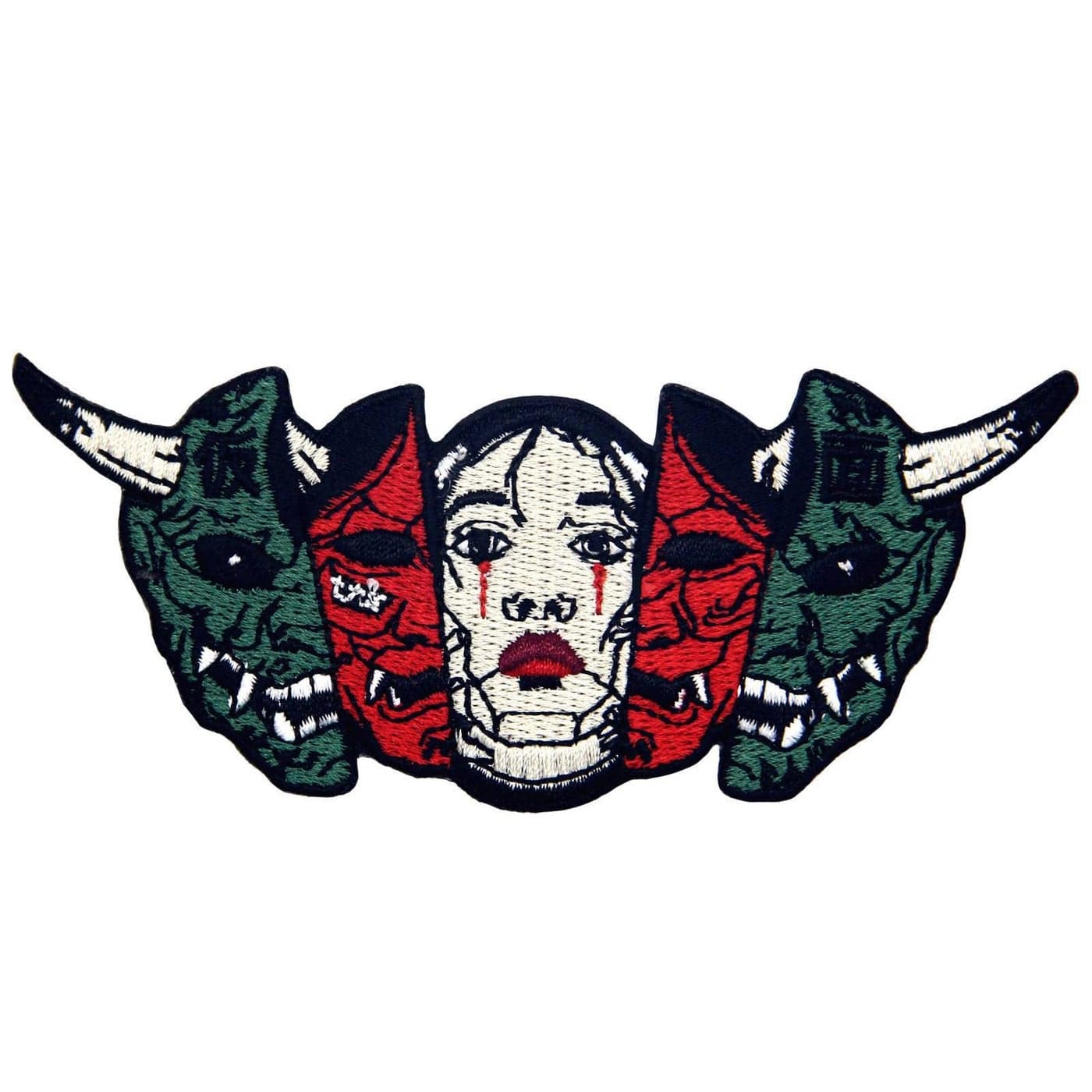 Hannya Oni Mask The True Face Patch Embroidered Applique Badge Iron On Sew On Emblem