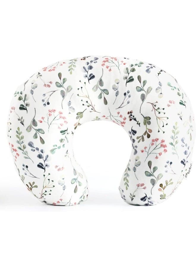 GRSSDER Nursing Pillow Cover Stretchy Minky Removable Nursing Covers for Breastfeeding Pillows, Ultra Soft Comfortable Slipcover for Girls, Stylish Flora Pattern