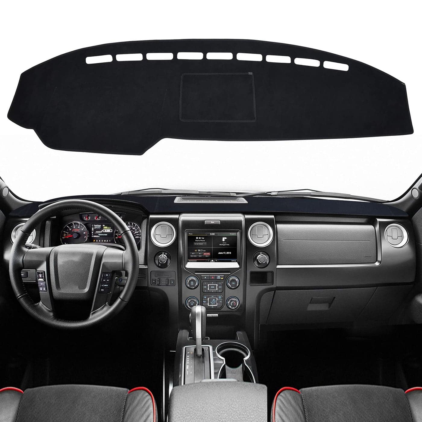 SPEEDWOW Dashboard Dash Board Cover Mat Carpet Compatible with F150 F150 Raptor 20092014 with Light Sensor