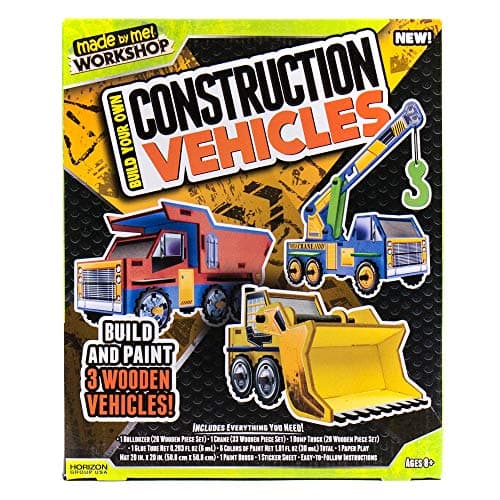 Made By Me Build Your Own Construction Vehicles by Horizon Group USA Build Customize 3 Wooden Vehicles