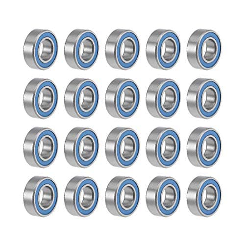uxcell MR126-2RS Deep Groove Ball Bearings 6mm Inner Dia 12mm OD 4mm Bore Double Sealed Chrome Steel Blue Seal Z2 20pcs