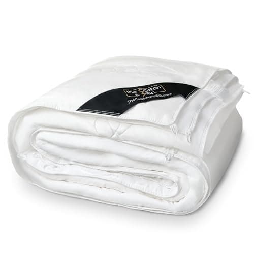 THE COTTON & SILK®️ 100% Mulberry Silk Filled Comforter for All Seasons - Luxury, Ultra Soft, Breathable, Naturally Body-Hugging Silk Duvet Insert/Bedding Blanket - Twin Size