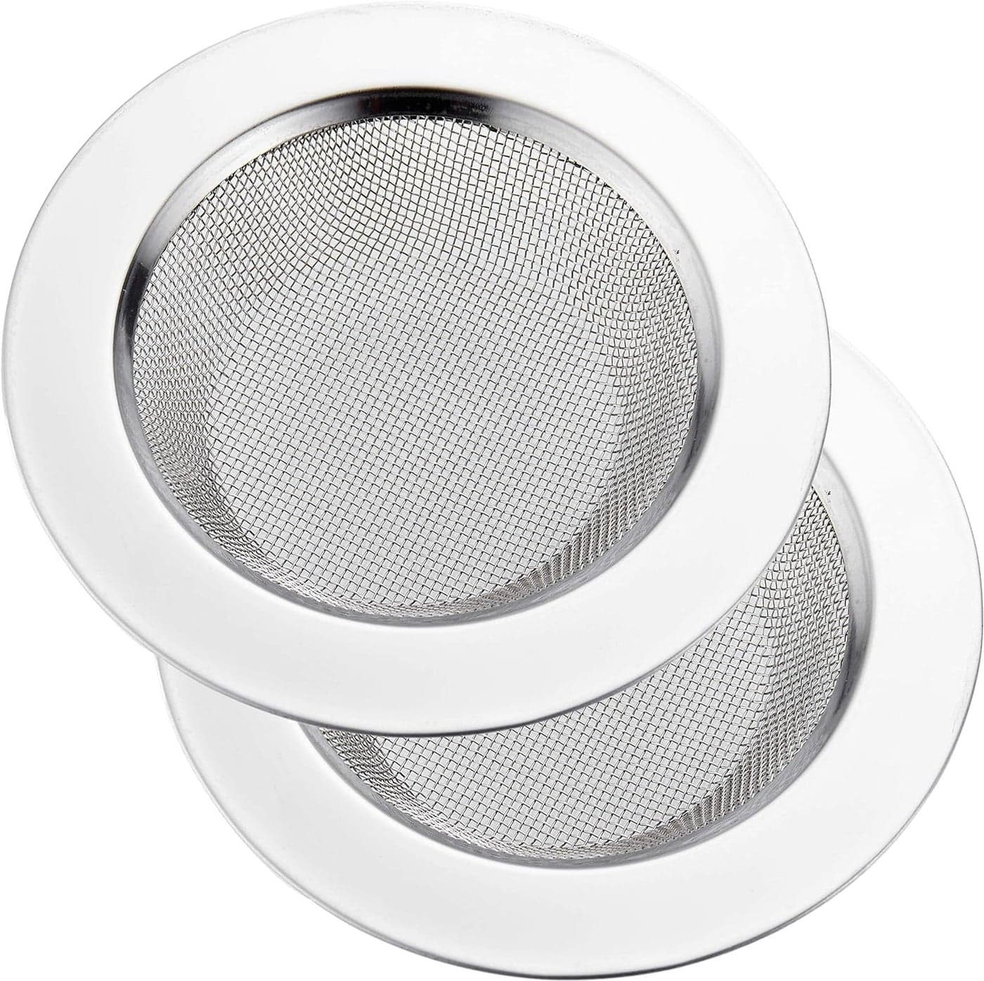 LASSHSWA 2 PCS Kitchen Sink Strainer Stainless Steel Kitchen Sink Drain Strainer Sink Strainers with Large Wide Rim 45 Diameter for Kitchen Sinks