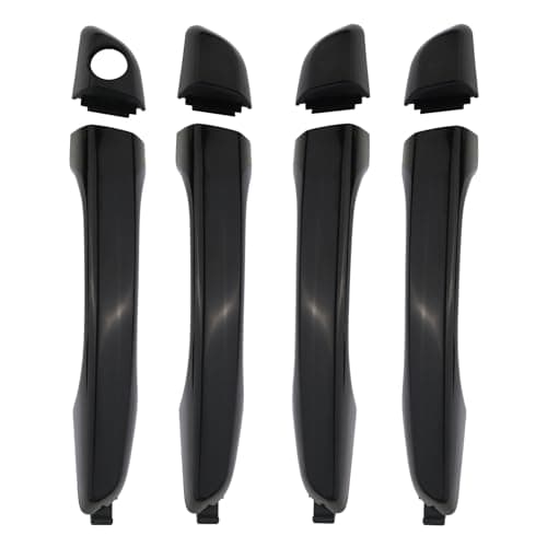 HONFQP Exterior Door Handle Front Rear Left Driver Right Passenger Side Outside Outer Door Handle Compatible with Hyundai Elantra 2017 2018 2019 2020 Replace 82651F2020 82651F2010 Black 4PCS